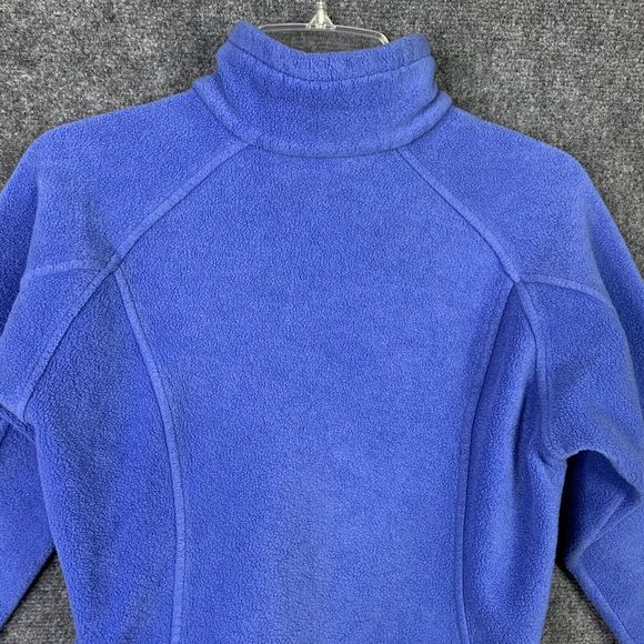 Columbia Fleece Zip Front Jacket Women Size S High Neck Zip Pockets Blue - Picture 9 of 10